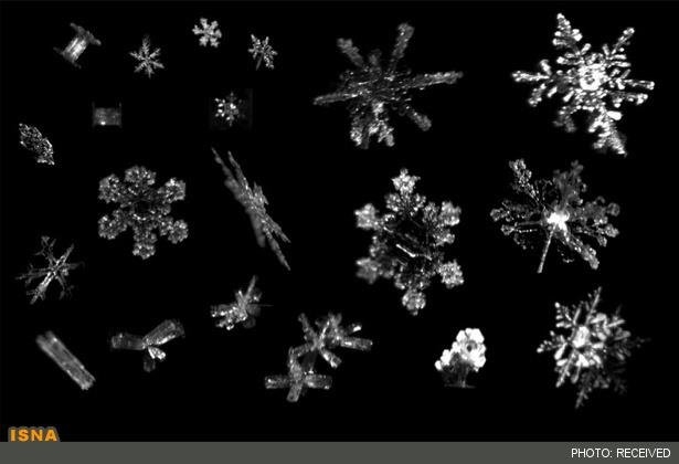 نمایش بی‌سابقه از دانه‌های برف ۶ وجهی 