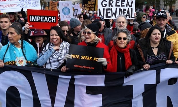 صدها نفر در اعتراضات اقلیمی به جین فوندا پیوستند