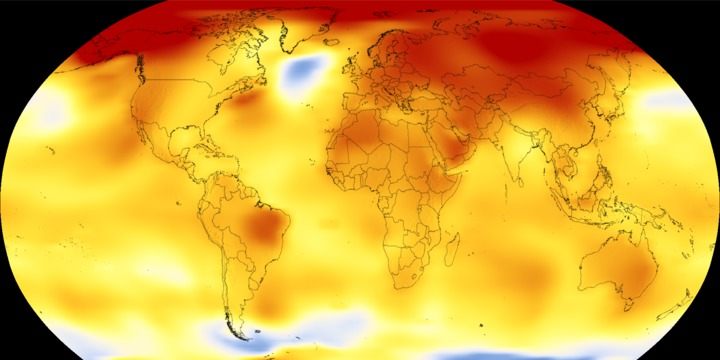 دمای کره زمین در سال 2017