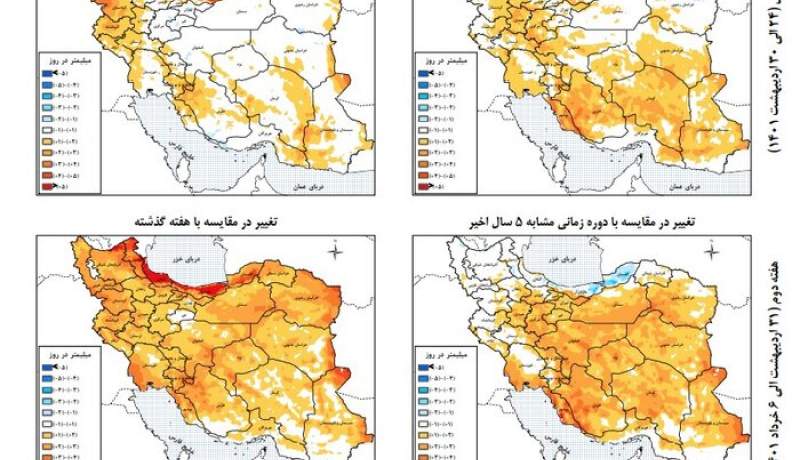 میزان تبخیر در حوضه‌های آبریز کشور افزایش می‌یابد